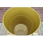 Gebruikte stalen dekselvat met spongat 210 liter. UN keur